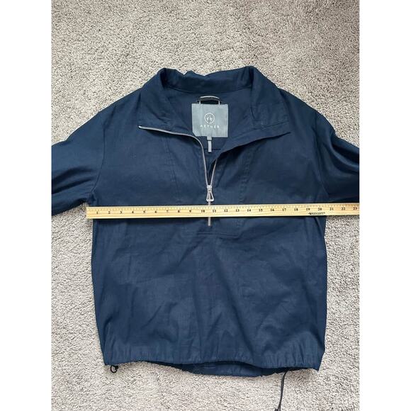 Aether Women’s Italian Cotton-Linen Blend Mara Anorak Navy Sz L - Picture 7 of 8